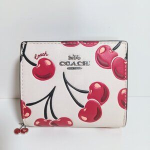 Coach Snap Wallet With Cherry Print CZ519 Chalk Multi